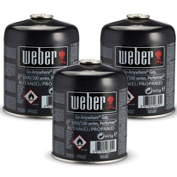 Weber Gas-Kartusche 3er-Pack 17669 Für Q 100/1000 Und GO-ANYWHERE